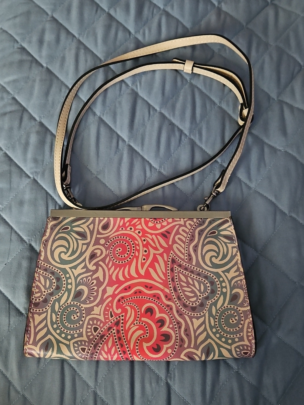 Patricia Nash Paisley Crossbody Bag in Pink, Teal, Purple